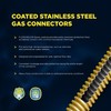 Flextron Gas Line Hose 1/2'' O.D.x12'' Len 1/2" FIPx3/8" MIP Fittings Yellow Coated Stainless Steel Flexible FTGC-YC38-12F